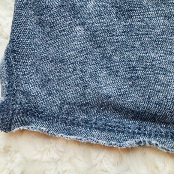 Ocean Drive Steel Grey Blue Burnout Pullover Fairfield Beach Hoodie w Wrap Cords - Picture 10 of 13